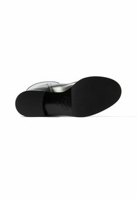 Scarpa in pelle nera con una finitura liscia e lucida. Caratterizzata da una punta arrotondata e una suola nera solida. Logo impresso sulla soletta.