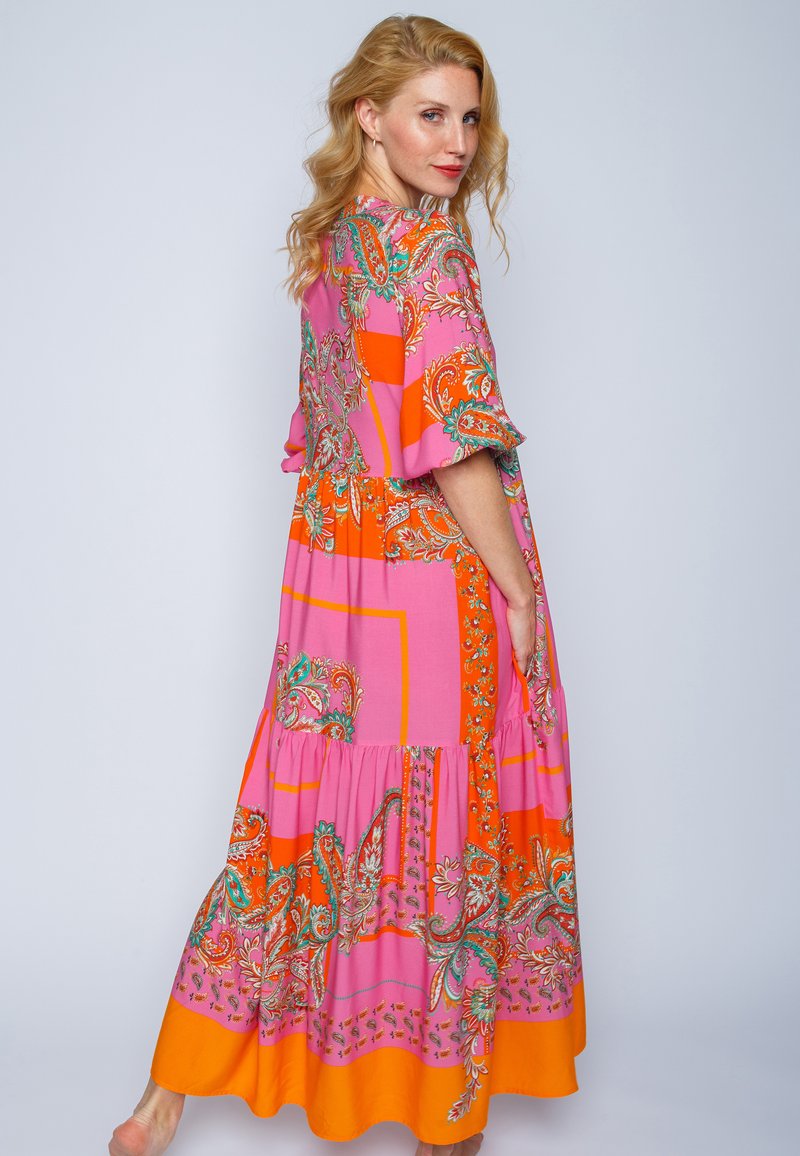 strapless open back dress Emily White Floral Print Ruffled Tiered Maxi Dress – Mimi June main image 1