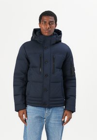 TOM TAILOR PUFFER WITH HOOD - Winterjacke - sky captain blue