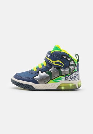 INEK BOY LIGHT UP - Ψηλά αθλητικά παπούτσια - navy/lime