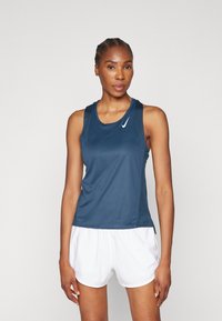 Nike Performance FAST TANK - Viršus - armory navy/reflective silver