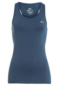 Námořnická modrá dámská sportovní tílko bez rukávů od značky Only Play, velikost S, s logem na hrudi a uvnitř límce.