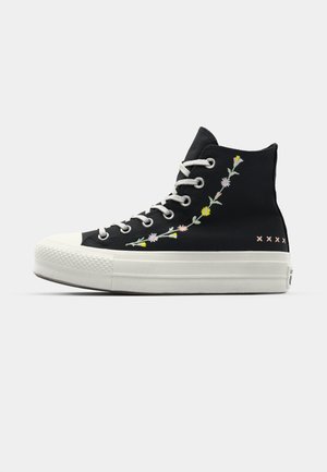 Converse CHUCK TAYLOR ALL STAR LIFT - High-top trainers - black/egret/flamingo fade