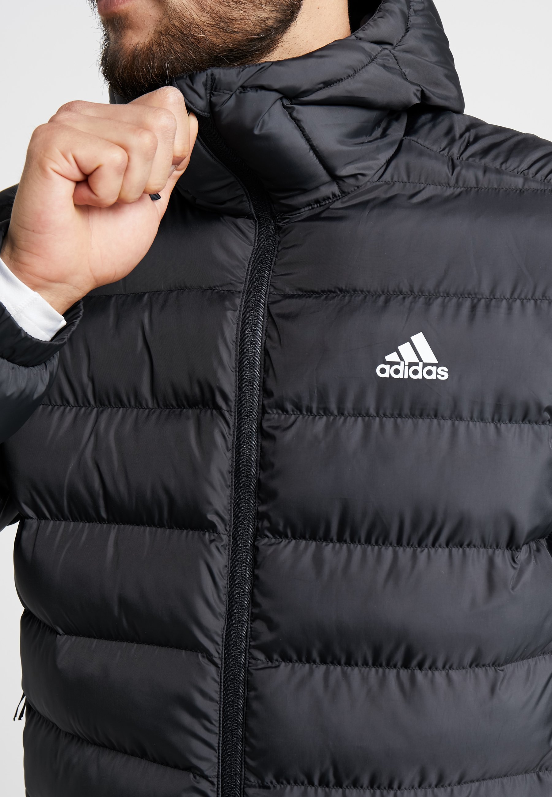 adidas Performance ITAVIC STRIPES Winterjacke black Adidas J 3s Jkt Damen Jacken Winterjacken gefütterte warme