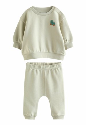 SET - Auduma bikses - sage green tractor