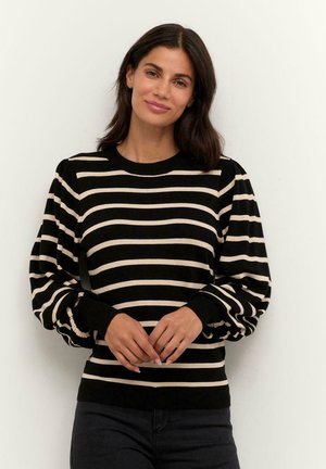 Kaffe KAMALA  - Jumper - black/offwhite stripe