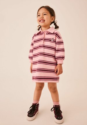 Next, REGULAR FIT - LONG SLEEVE RUGBY SWEAT DRESS - Day dress - pink stripe