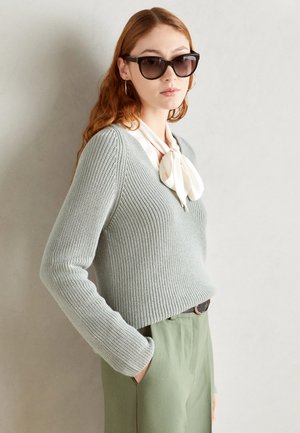 Marc O'Polo LONGSLEEVE V NECK - Pullover - faded mint