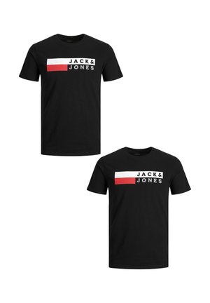 LOGO PLUS SIZE RUNDHALS KURZARM ECORP 2PACK - T-Shirt print - schwarz rot