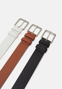 Pier One UNISEX 3 PACK - Riem - black/brown/white