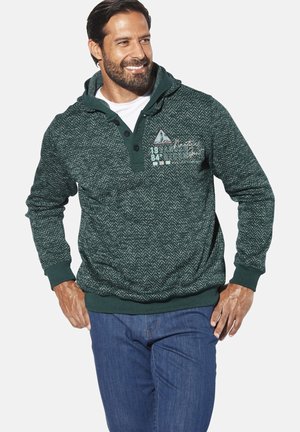 Hoodie - petrol gemustert