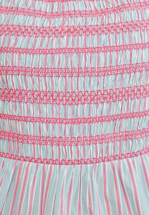 Love & Roses, SHIRRED STRIPE PUFF SLEEVE SQUARE NECK TOP - Bluse - blue