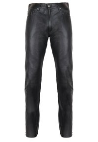 SLIM FIT - Pantaloni di pelle - schwarz