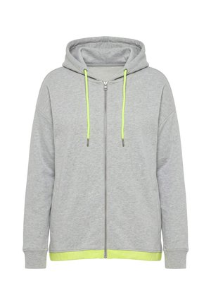 MIAMODA, SWEATJACKE, OVERSIZED, KAPUZE, NEON - Zip-up sweatshirt - mottled grey