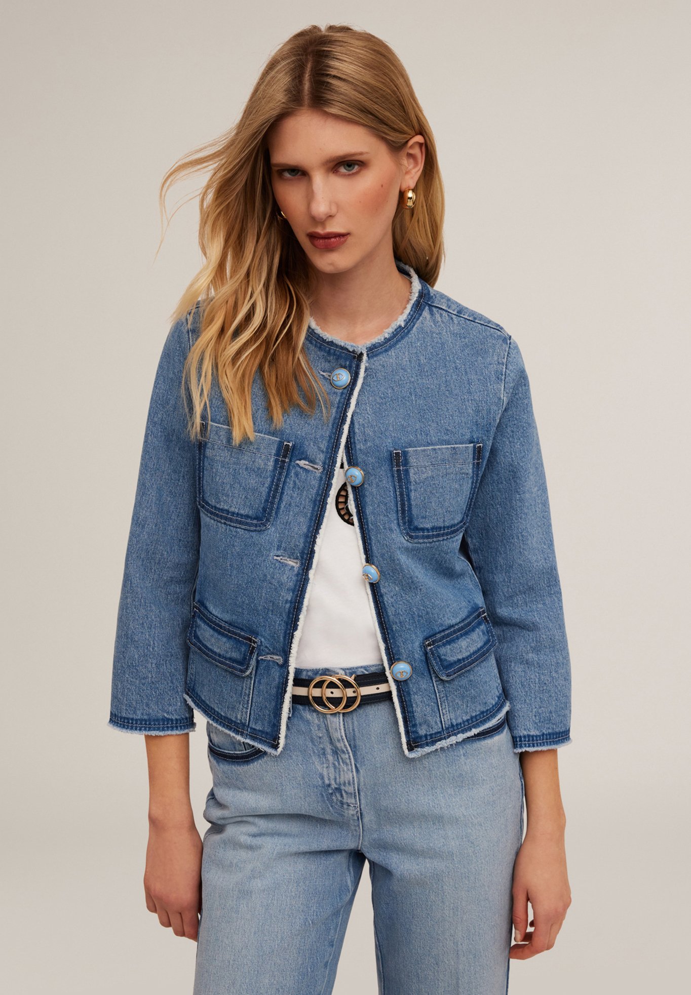 Motivi SENZA COLLO IN Giacca di jeans azzurro/celeste