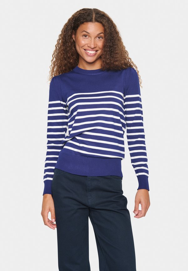 MILA LS STRIPED - Strickpullover - midnight sail