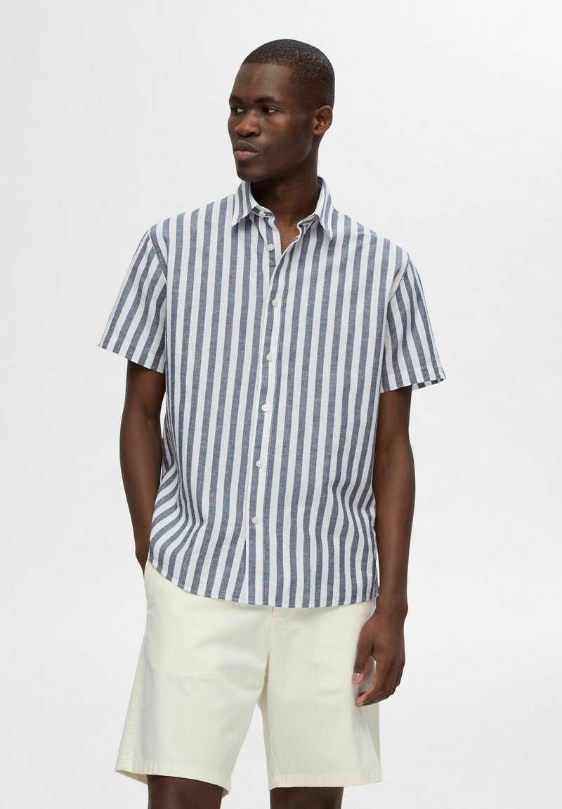 Selected Homme KURZÄRMELIG - Overhemd - sky captain