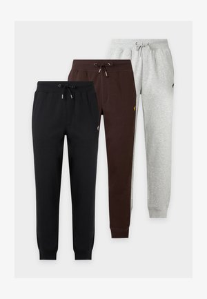 Pier One by Zalando, 3 PACK - Trainingsbroek - black/brown/mottled light grey