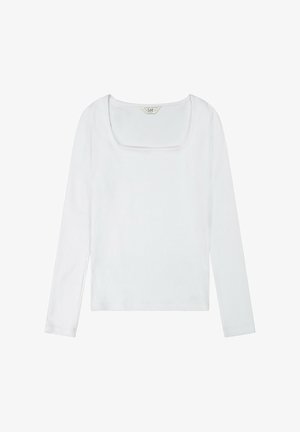 Lee SQUARE NECK SLIM FIT - Långärmad tröja - bright white