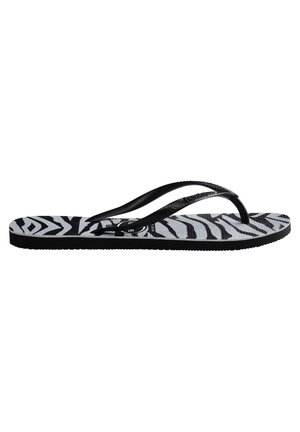 HAVAIANAS FLIP FLOP SLIM ANIMALS GLITTER - Infradito da bagno - black/white