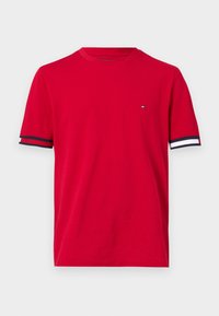 GLOBAL STRIPE FLAG CUFF TEE - Basic póló - medium red