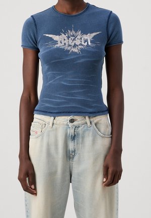 T-shirt print - blue denim