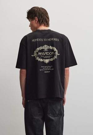 Pegador, REINE OVERSIZED TEE - T-shirt con stampa - washed black