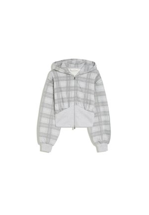 Bershka, CHECKED HOODED JACKET - Sweat zippé - dark grey