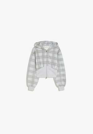 Bershka, CHECKED HOODED JACKET - Sweat zippé - dark grey
