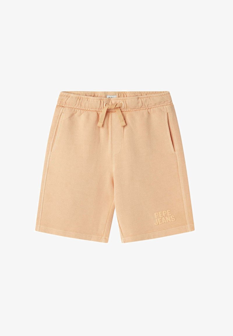 Persiku krāsas sporta šorti ar elastīgu jostasvietu un auklu. Iespējotas divas sānu kabatas un diskrets iejūgtais logo apakšējā frontes daļā.