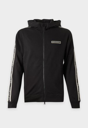 EA7 Emporio Armani, TRAIN LOGO SERIES HOODIE TAPE - Felpa con zip - black