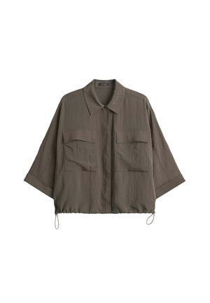OPUS, RELAXED FIT CRINKLE LOOK - Hemdbluse - deep green