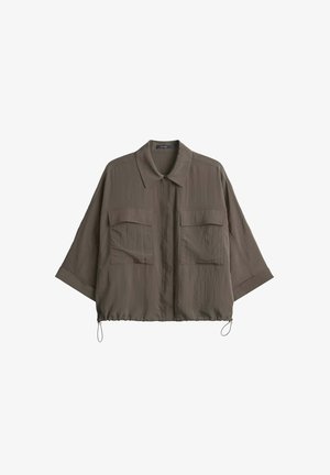 OPUS, RELAXED FIT CRINKLE LOOK - Overhemdblouse - deep green