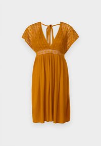 VIAMLINE V-NECK SHORT - Robe de jour - honey ginger