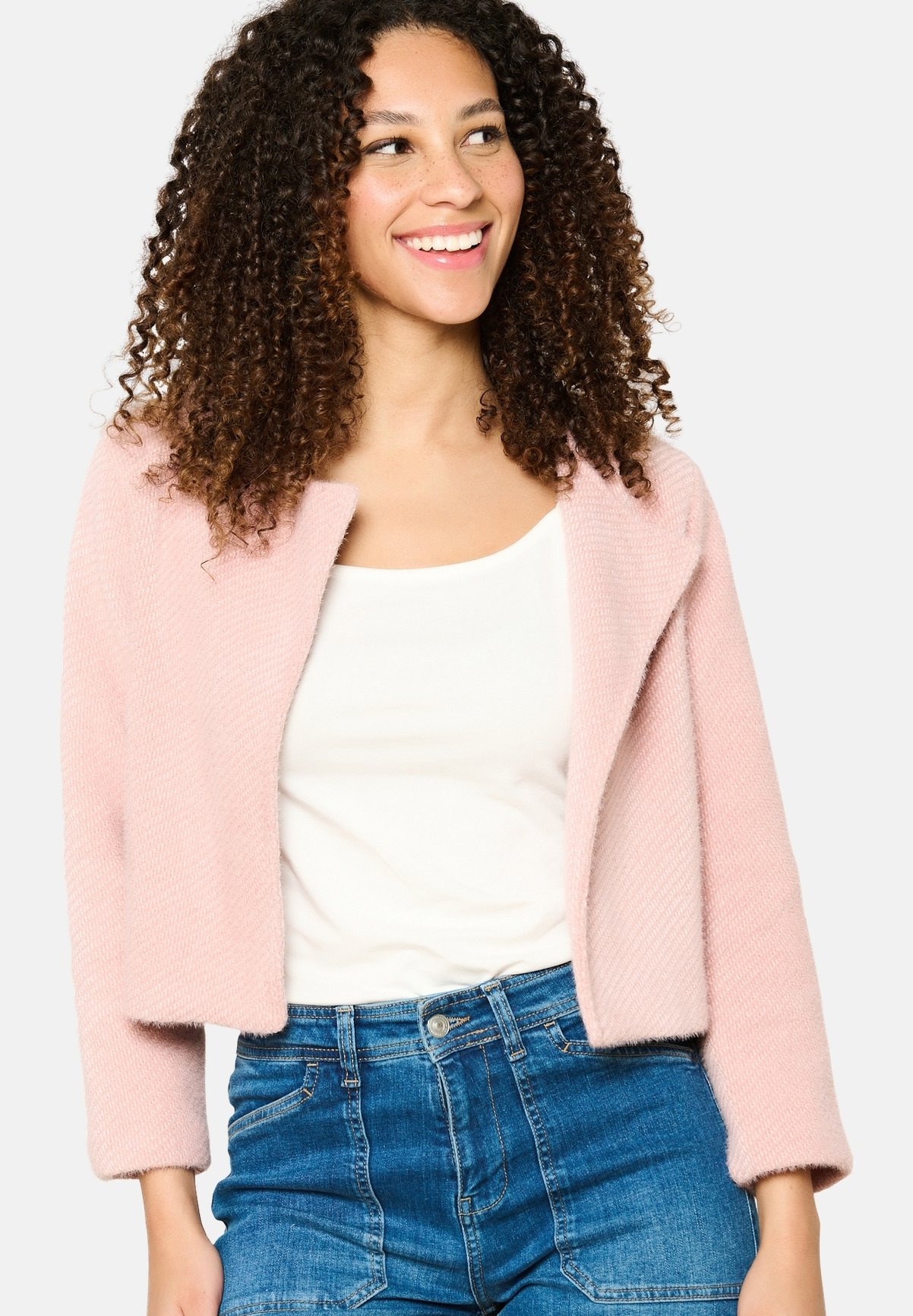 nude cropped blazer