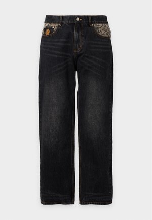 Billionaire Boys Club, LEOPARD PRINT ASTRO PANTS - Straight leg jeans - black