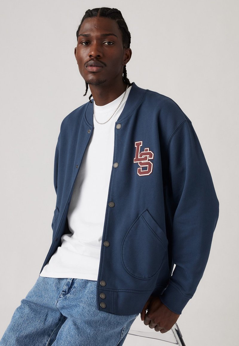 Bomber Levi's Vintage Années 90 – Cuir – Taille XL – Bleu – Occasion Très Bon état