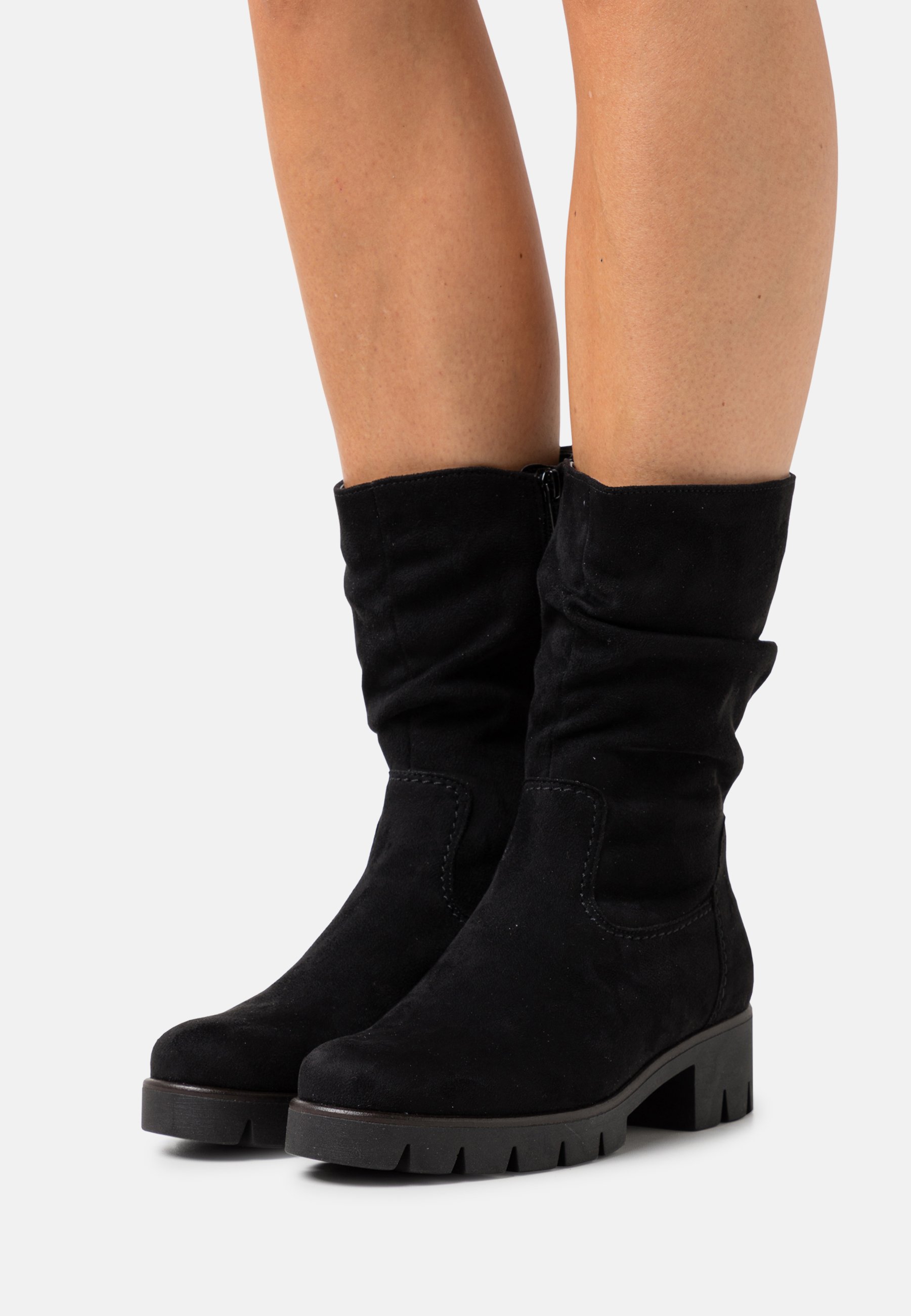 tall black boots platform