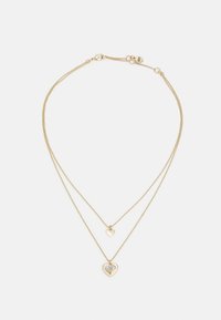 DKNY NK 16" 2 ROW HEART PENDANT - Nyaklánc - gold-coloured/cry