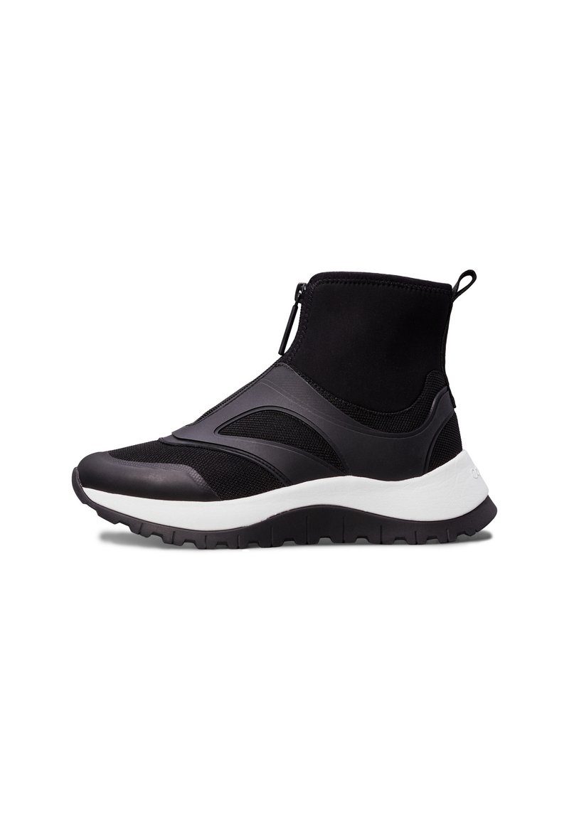 Calvin Klein RUNNER SOCK BOOT ZIP - Platform ankle boots - black ...