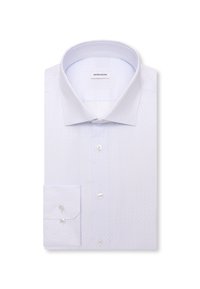 Chemise habillée homme bleu clair pliée avec col classique et poignets boutonnés, étiquetée Seidensticker.