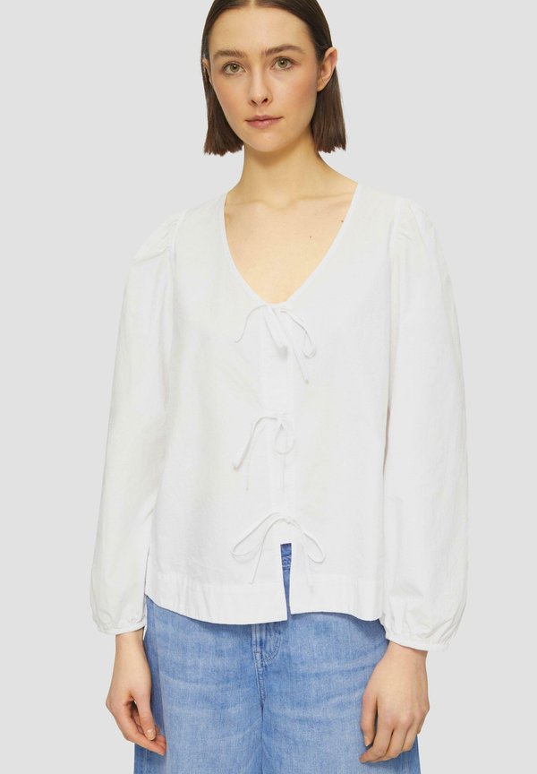 MIT SCHLEIFEN - Bluse - weiß