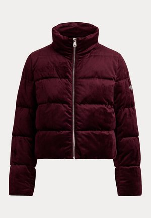 Lauren Ralph Lauren, VELVET QUILTED FUNNELNECK PUFFER COAT - Зимно яке - dark garnet
