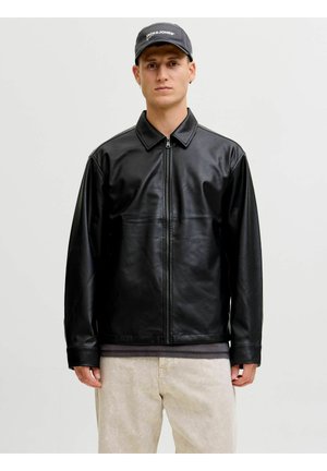 BOX FIT - Kunstlederjacke - black