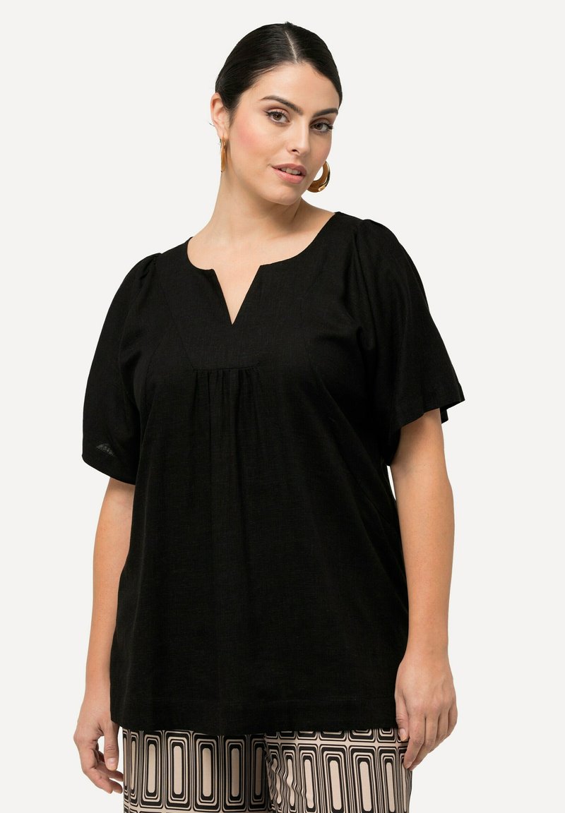 Ulla Popken MÉLANGÉ LIGNE A À COL TUNISIEN  - Blusa - black