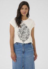 Bon'A Parte ZALLY - T-shirt imprimé - chalk