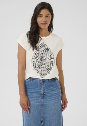 Bon'A Parte ZALLY - T-shirt imprimé - chalk