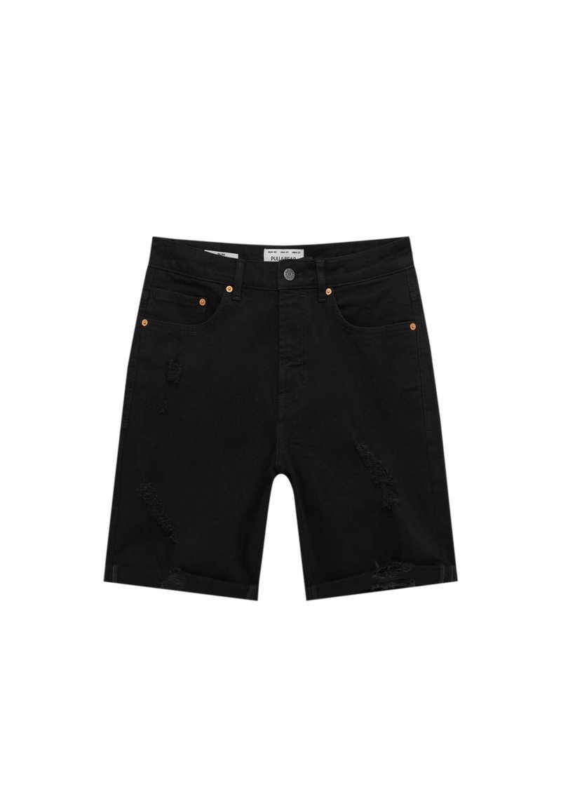 PULL&BEAR SLIMFIT Denim shorts black Zalando.de