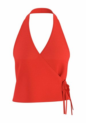 HYPEDROP, HALTERNECK TOP HDURSULA WRAP - Bluse - valiant poppy