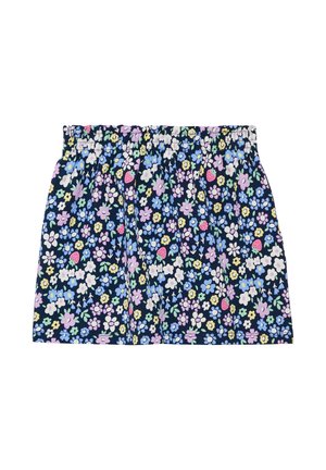 s.Oliver MIT ALL-OVER UND ELASTIKBUND - A-line skirt - navy